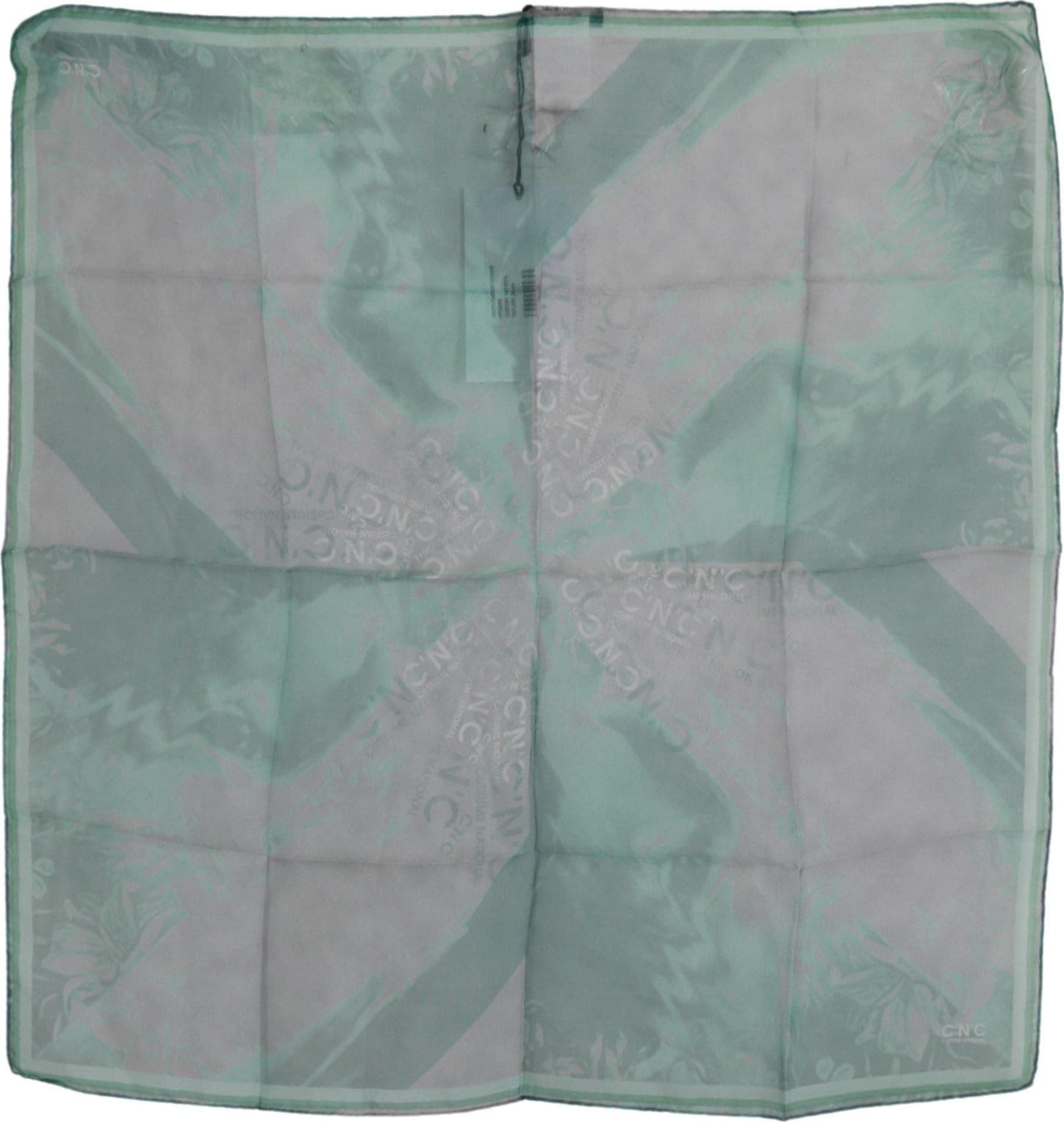Costume National Green Silk Shawl Foulard Wrap Scarf - 3
