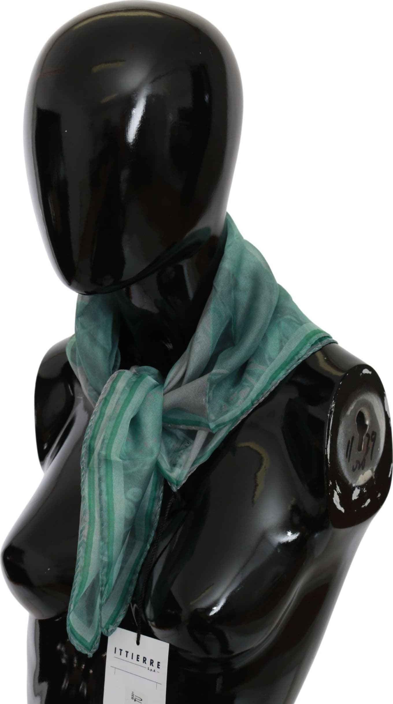 Costume National Green Silk Shawl Foulard Wrap Scarf - 5