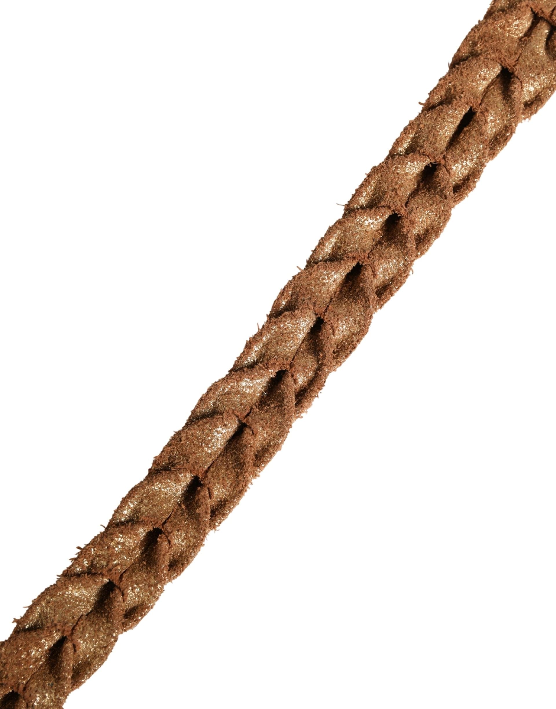 Ermanno Scervino Brown Leather Braided Metal Buckle Belt - 5