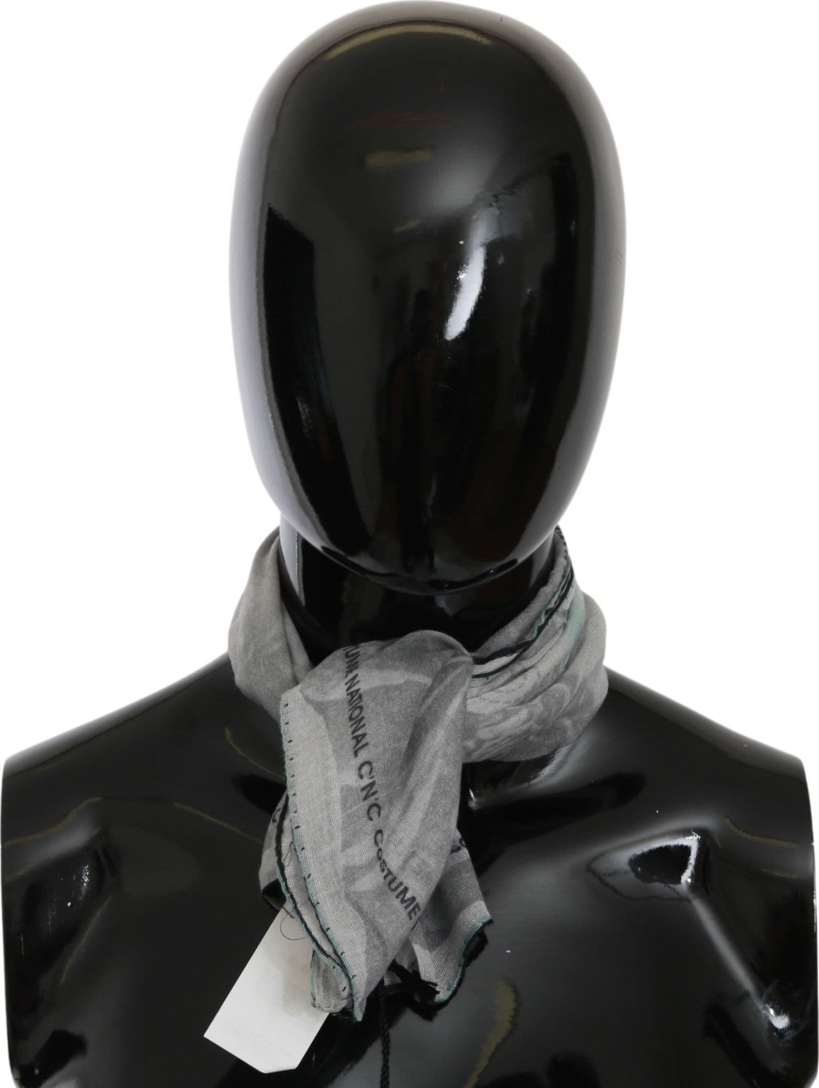 Costume National Gray Silk Shawl Foulard Wrap Scarf - 3