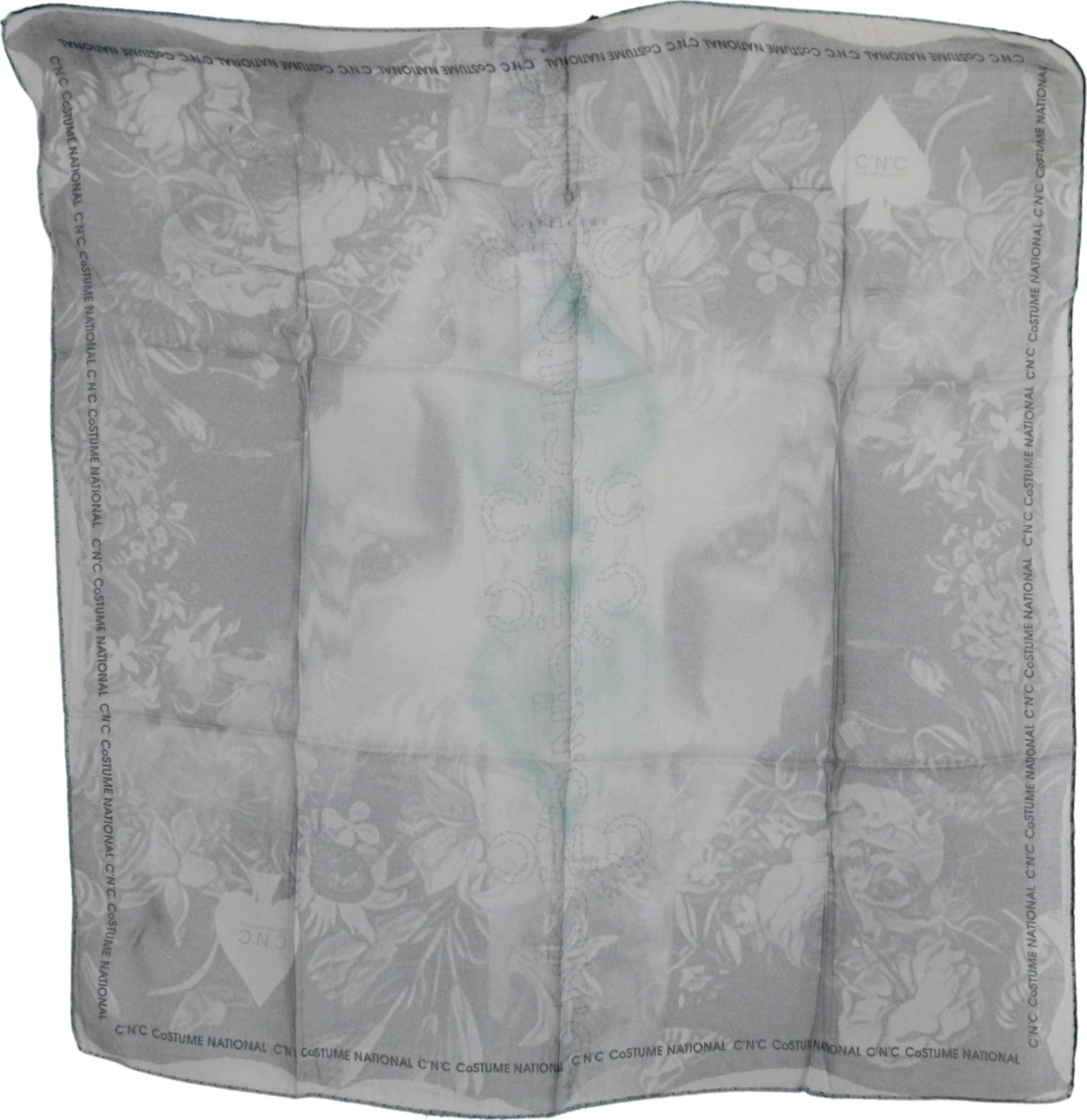 Costume National Gray Silk Shawl Foulard Wrap Scarf - 4