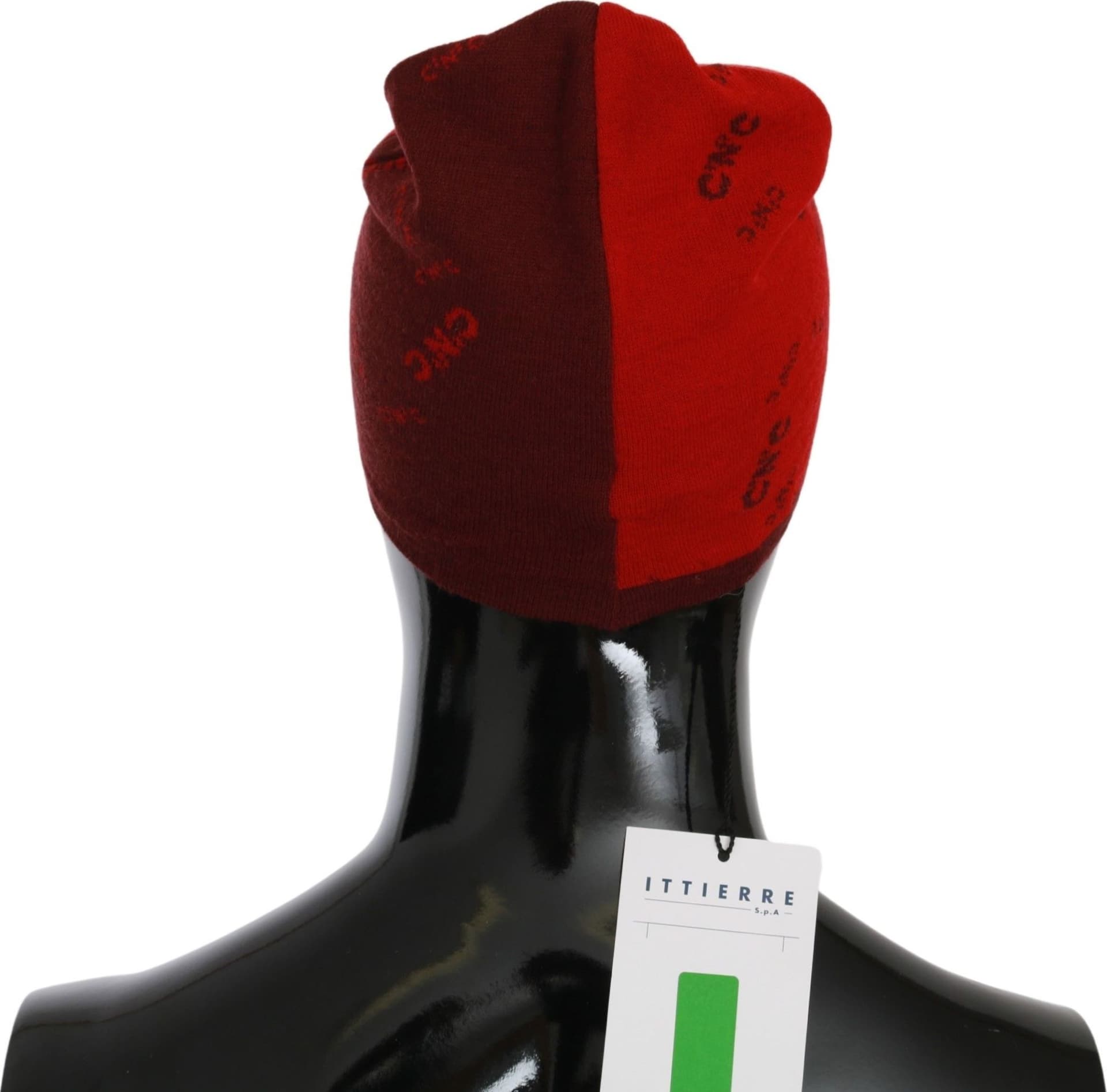 Costume National Red Wool Blend Branded Beanie Hat - 2