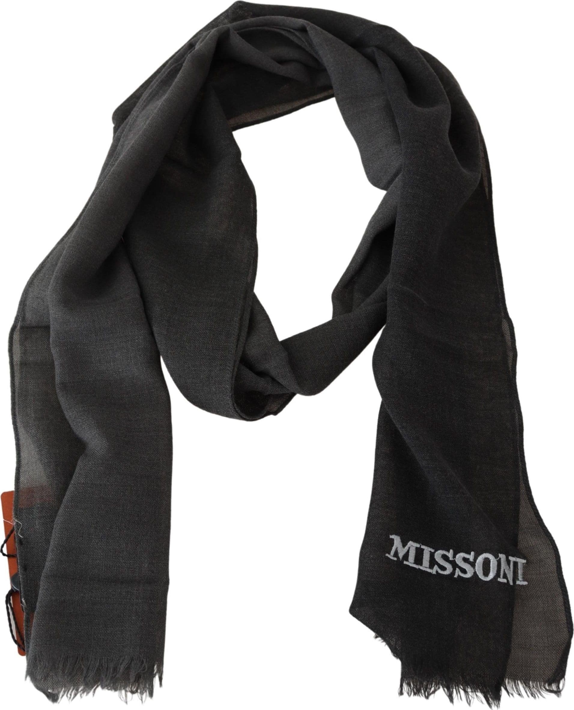 Missoni Black 100% Wool Unisex Neck Wrap Scarf - 3