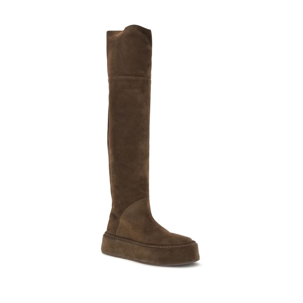 Casadei Brown Suede Leather Over The Knee - 2