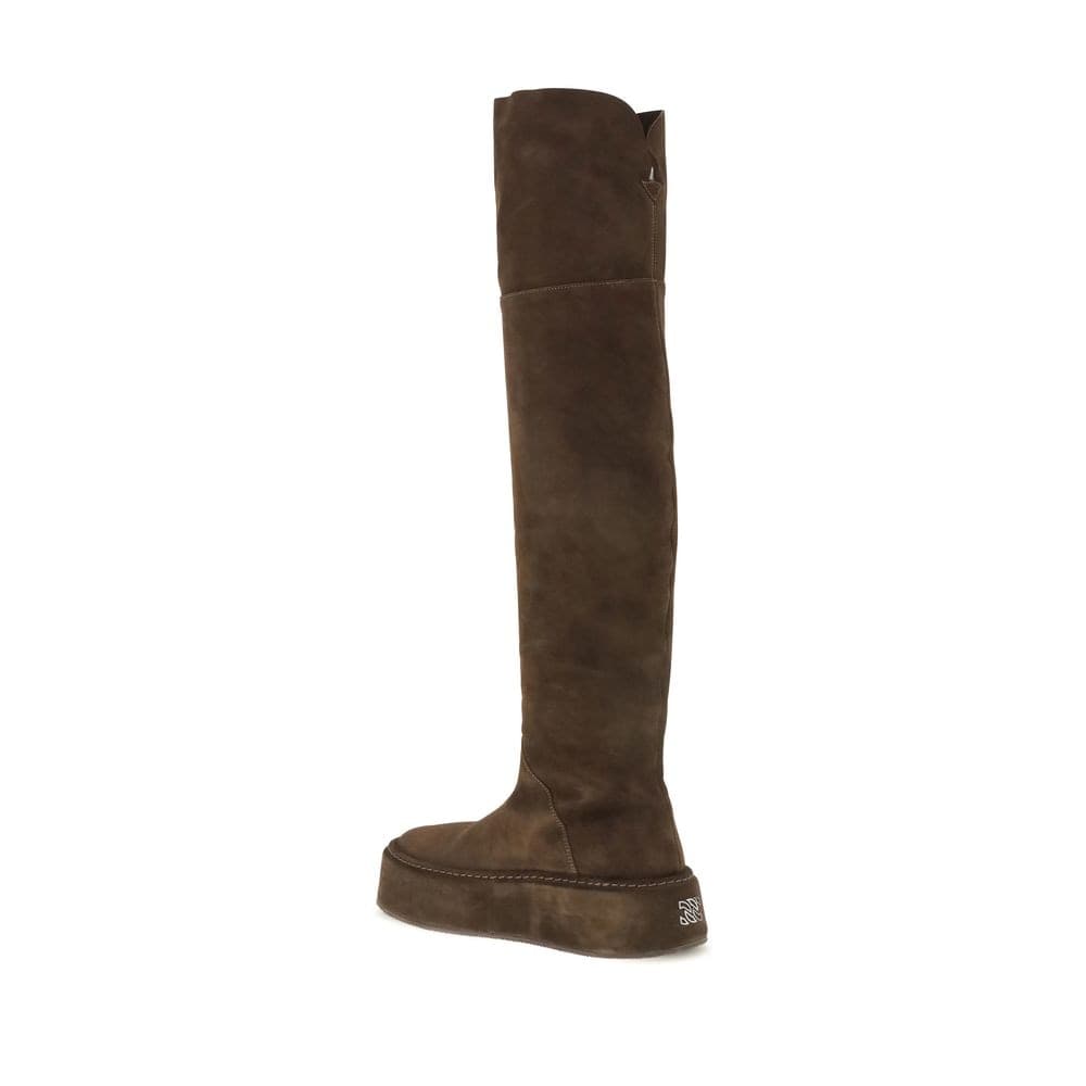 Casadei Brown Suede Leather Over The Knee - 3