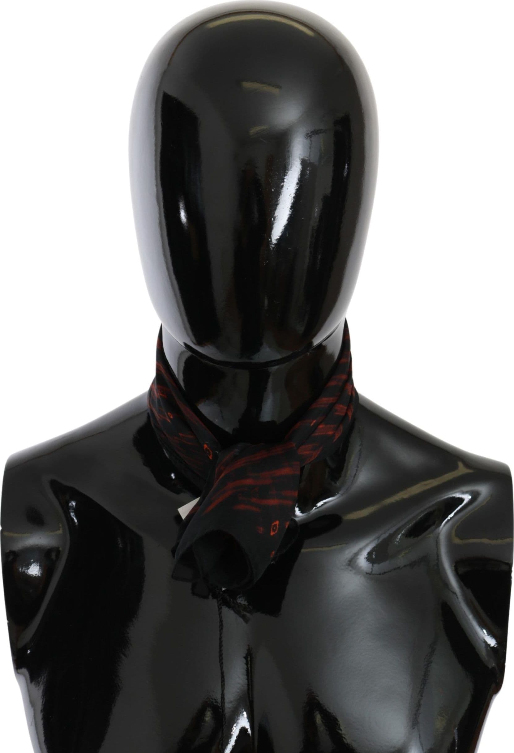Costume National Black Orange 100% Silk Branded Scarf - 2