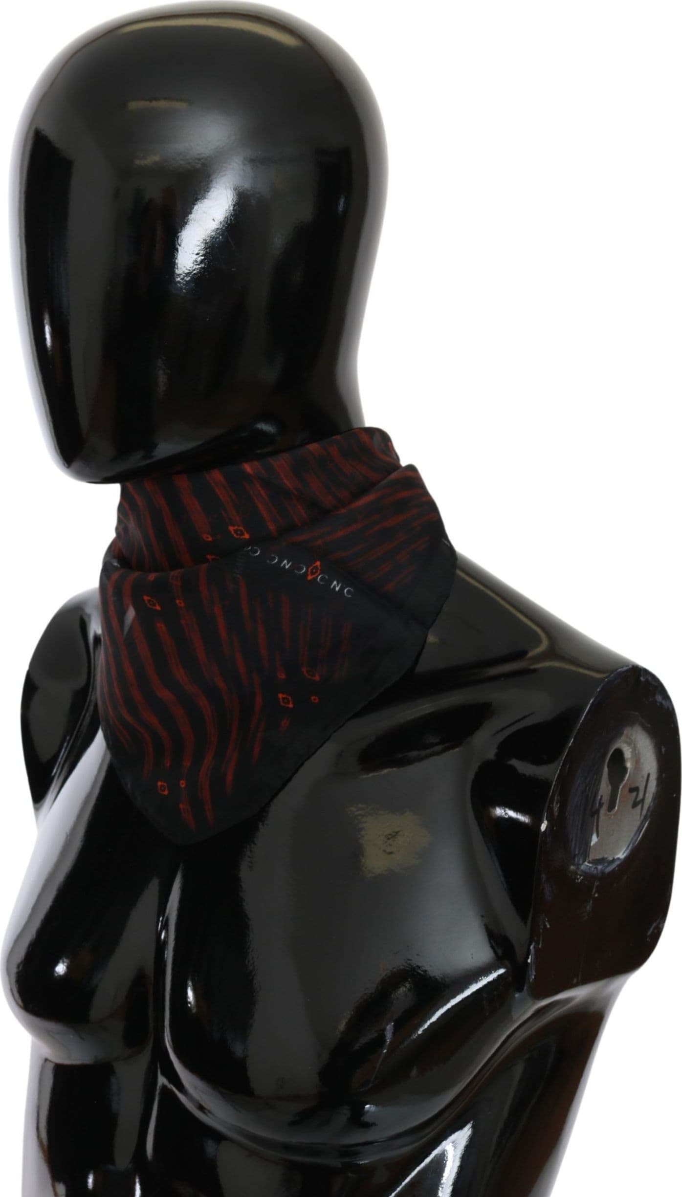 Costume National Black Orange 100% Silk Branded Scarf - 4