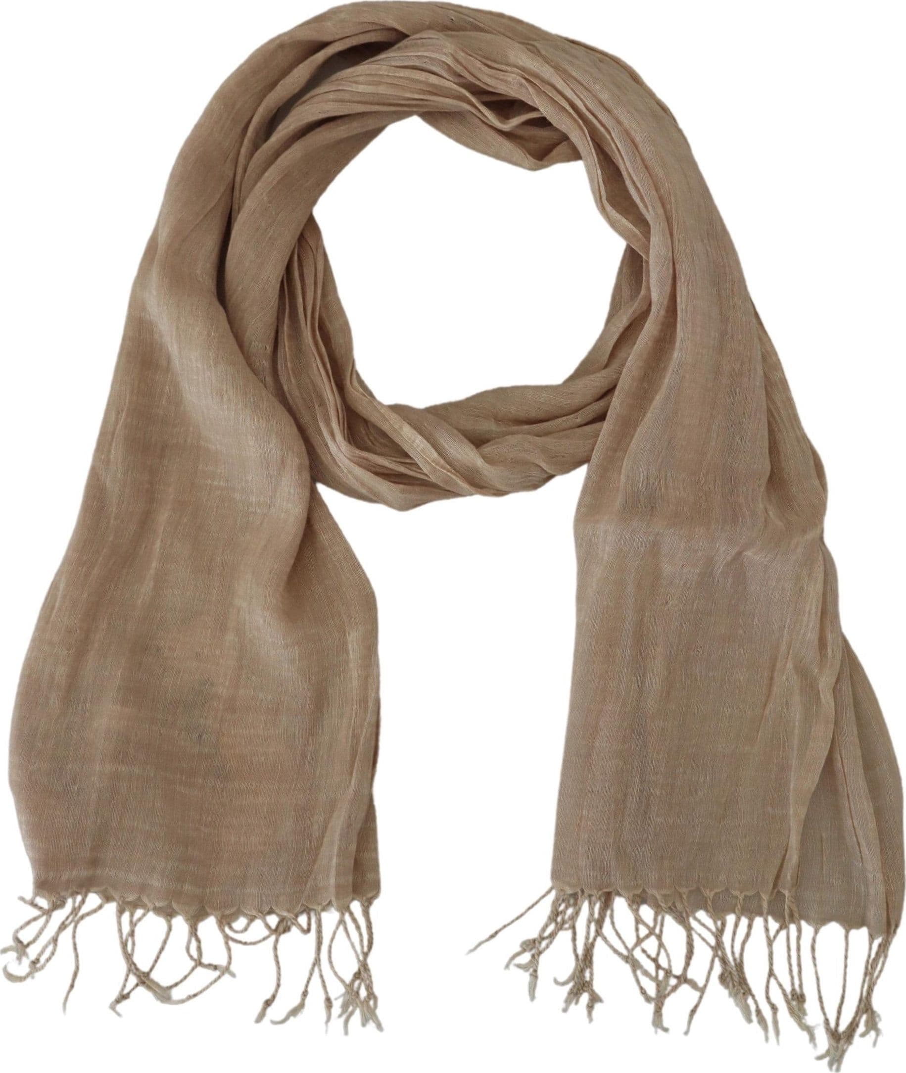 Costume National Beige Cotton Shawl Foulard Fringe Scarf - 3