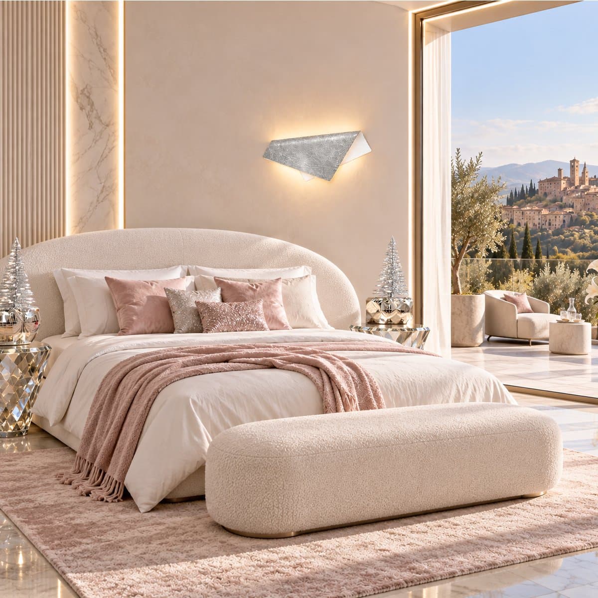 Applique led Promoluce FOLIUM A53 SF LED CCT 1937LM metallo decorato foglia argento monoemissione - 2