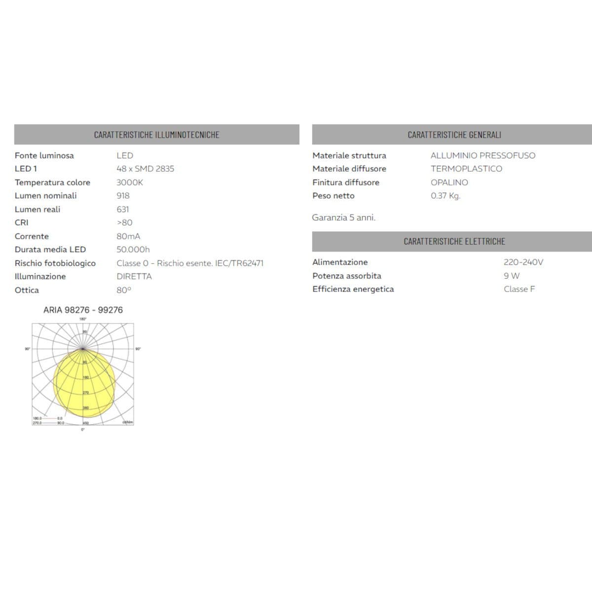 Segnapasso incasso 503 Sovil illuminazione ARIA 98276 3000K LED alluminio - 8