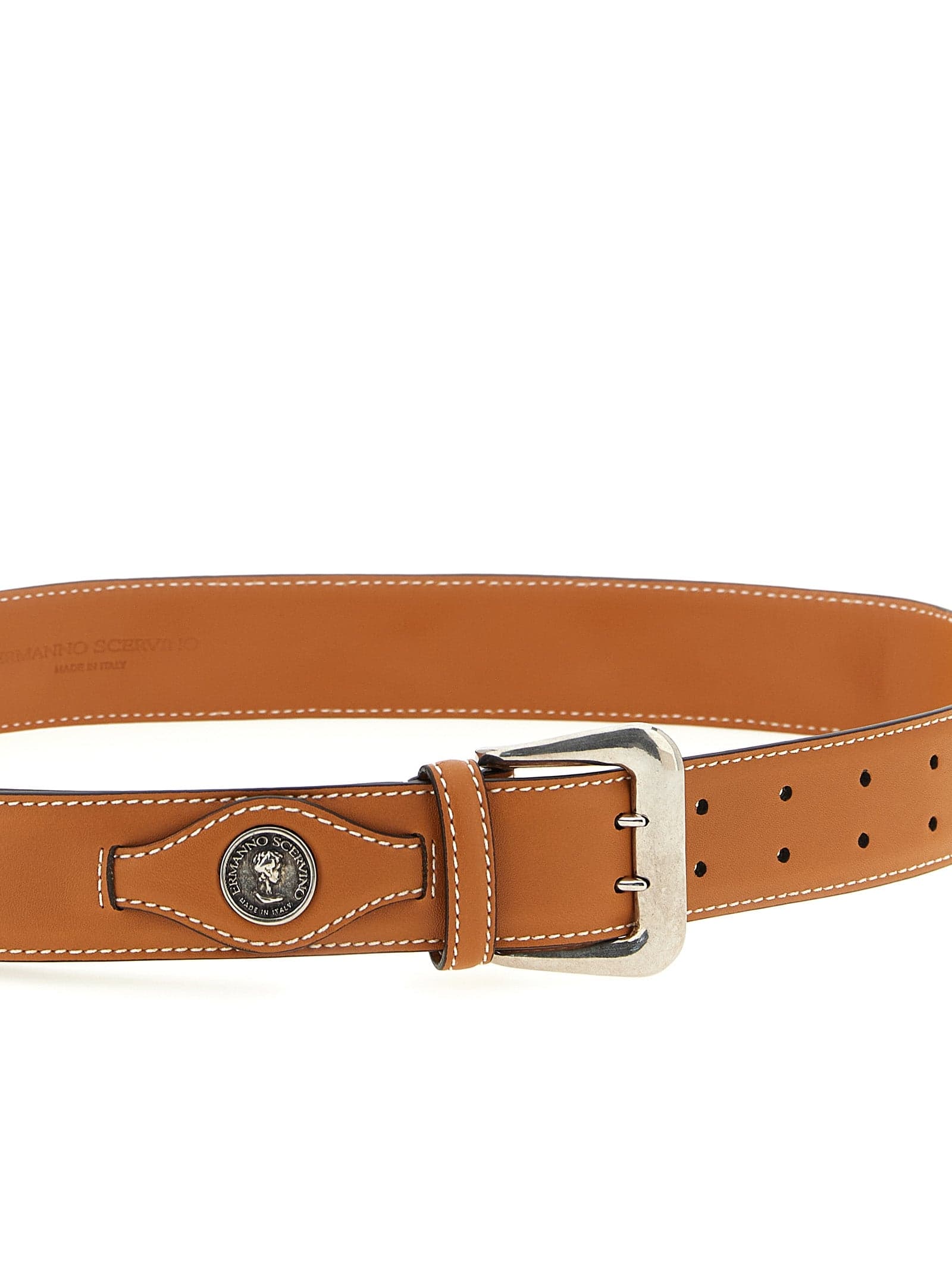 Ermanno Scervino Brown Calfskin Regular Belt - 3