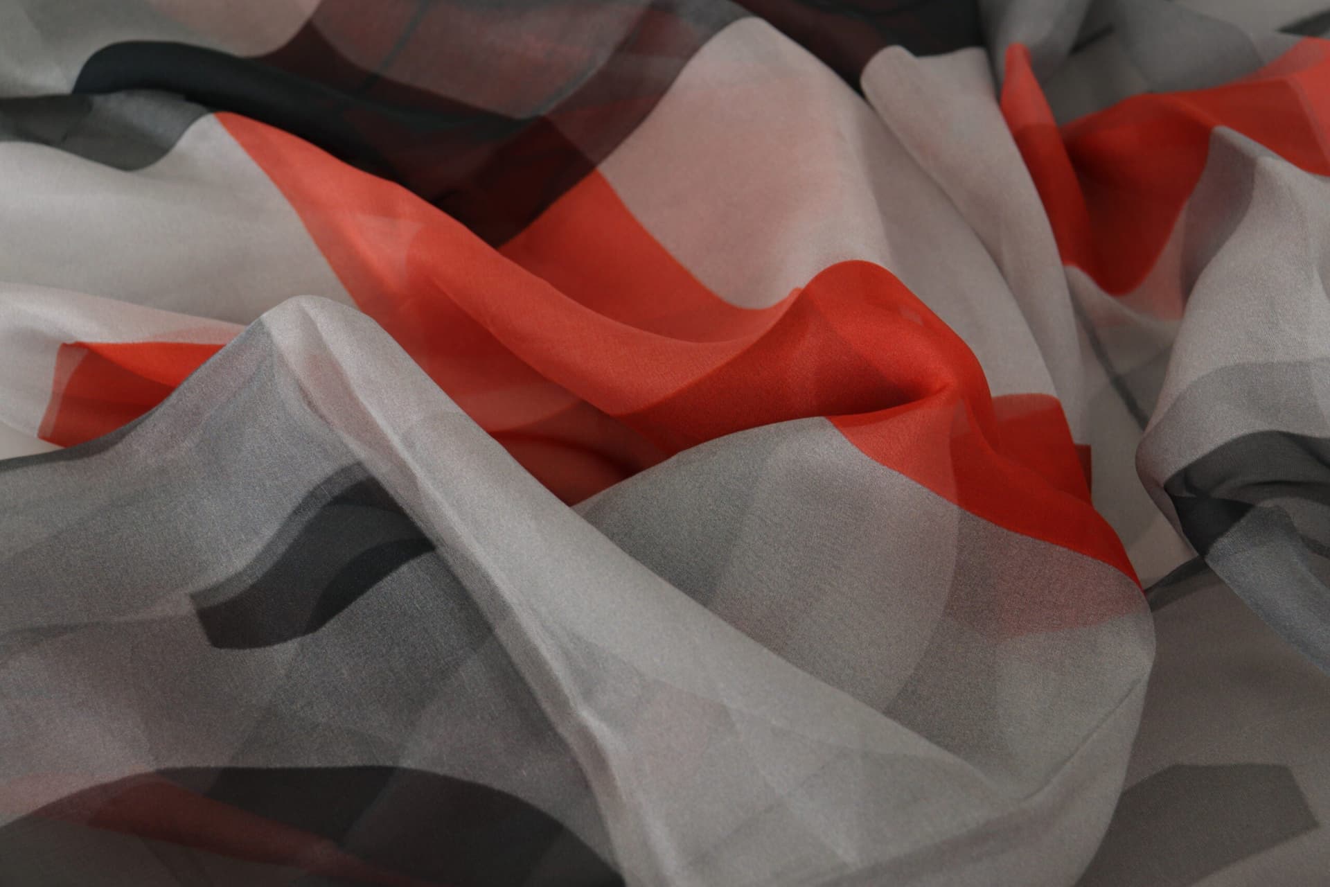 Costume National Gray Red Shawl Foulard Wrap  Scarf - 5