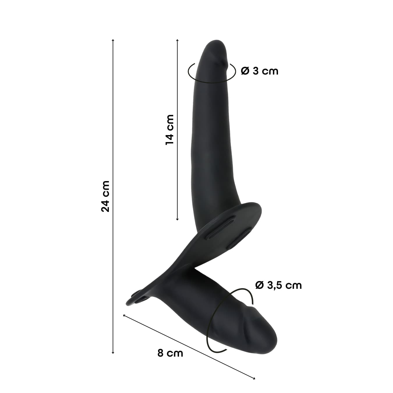 Strap On Dildo con Harness Cintura Regolabile Doppio Indossabile Sex Toy Coppia - 6