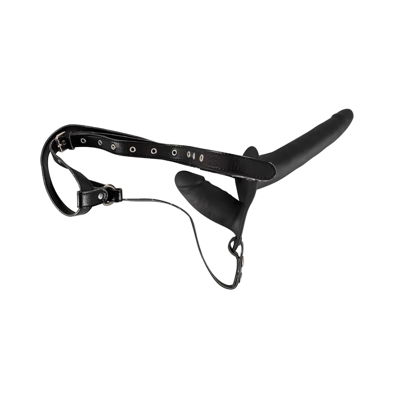Strap On Dildo con Harness Cintura Regolabile Doppio Indossabile Sex Toy Coppia - 7