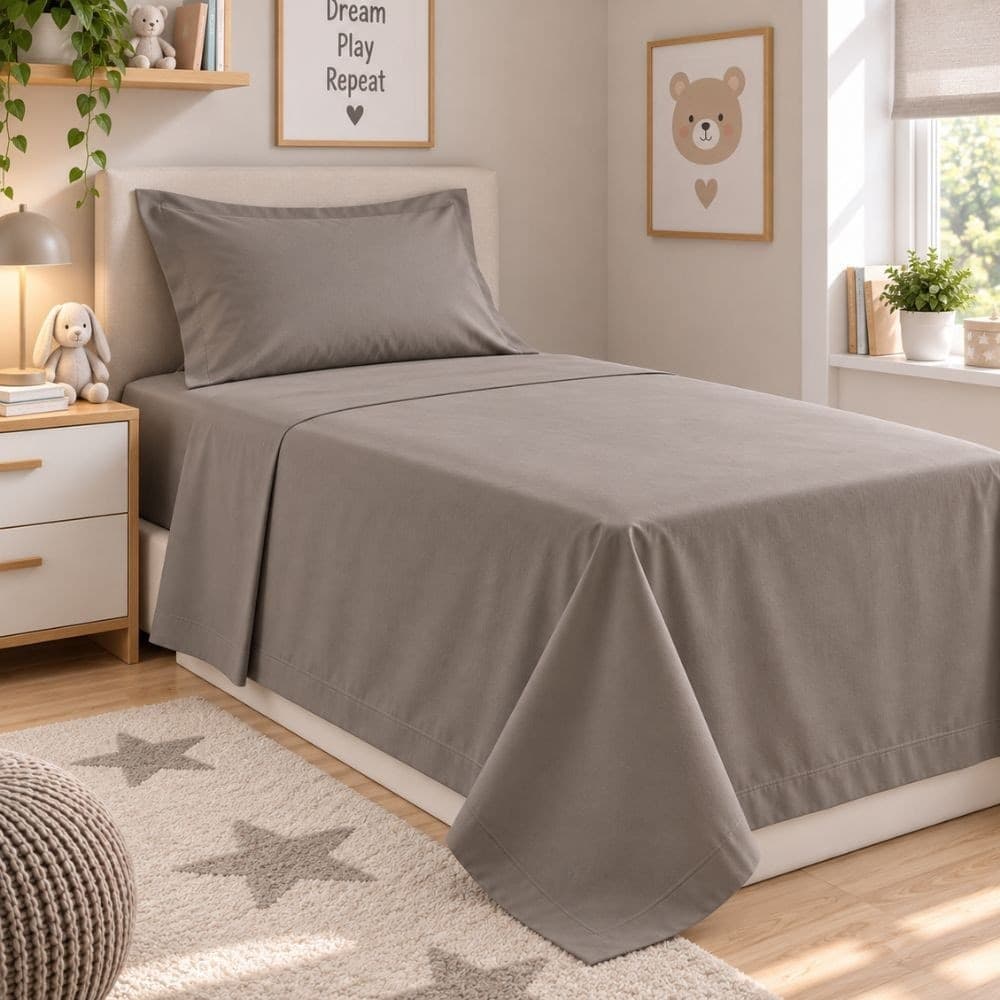 Lenzuola Letto Singolo Cotone Botticelli Home Solid Color - 4