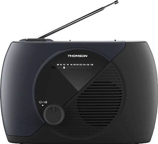 THOMSON RADIO FM ANALOGUE POWERED BY ELECTRICITY OR BATTERIES BLACK RT350