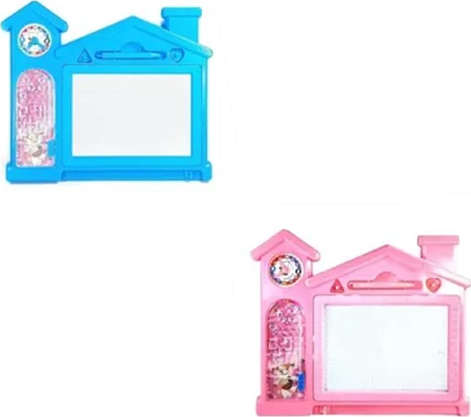 LAVAGNA MAGICA MAGNETICA CANCELLABILE BAMBINI COLORATA CON PENNA GIOCO FORMA CASETTA 31607