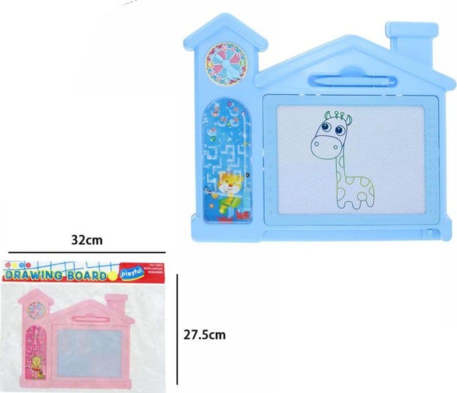 LAVAGNA MAGICA MAGNETICA CANCELLABILE BAMBINI COLORATA CON PENNA GIOCO FORMA CASETTA 31607 - 2
