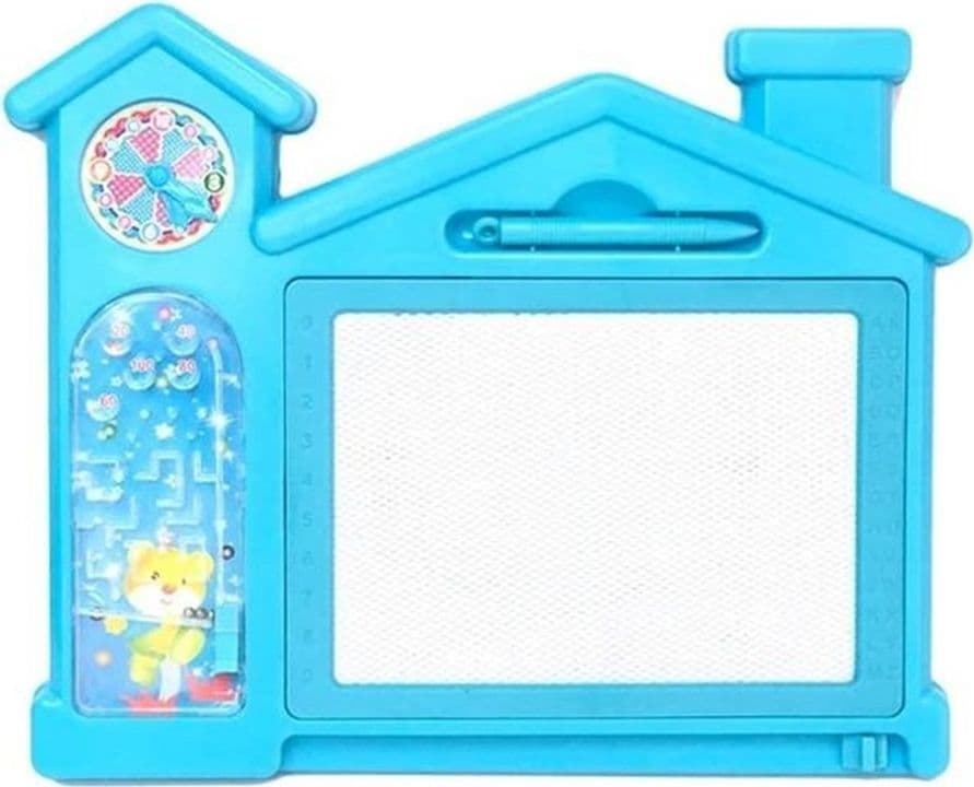 LAVAGNA MAGICA MAGNETICA CANCELLABILE BAMBINI COLORATA CON PENNA GIOCO FORMA CASETTA 31607 - 3