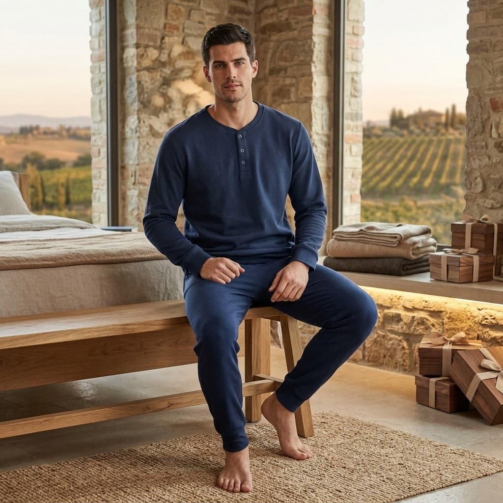 Pigiama Autunno/Inverno Uomo Karel CS0005PLU in Caldo Cotone - 4