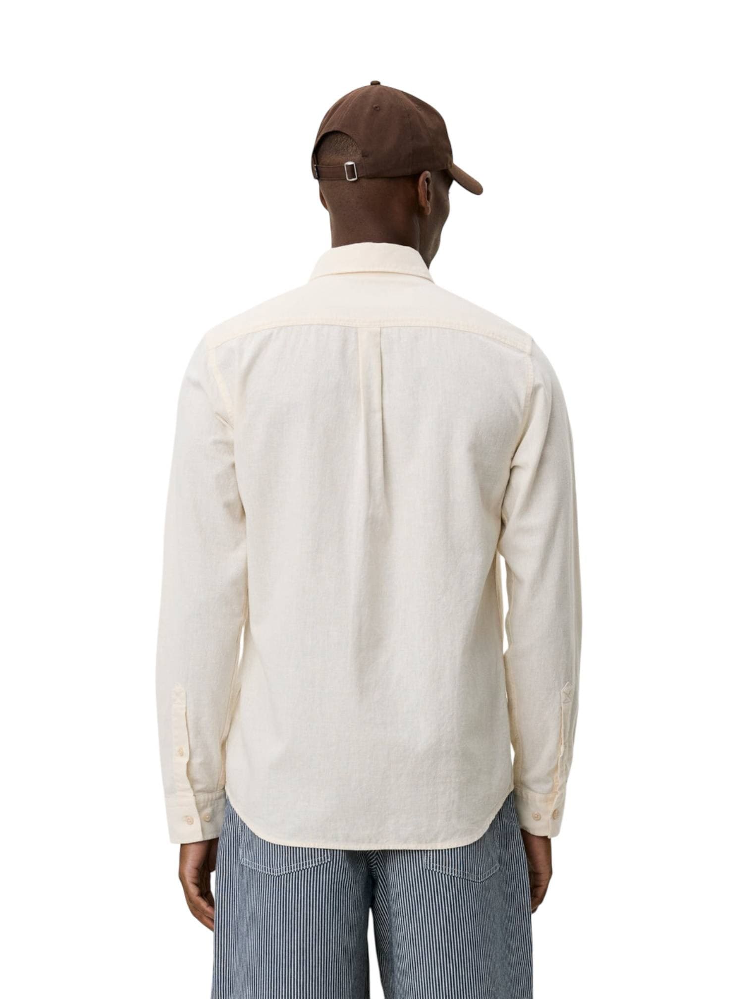 LES DEUX Les Deux Konrad Cotton Linen Shirt camicia in lino da uomo - egg white - 4