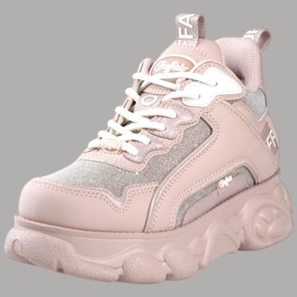 Sneakers Buffalo CLD Chai platform con inserti glitter rosa - 2
