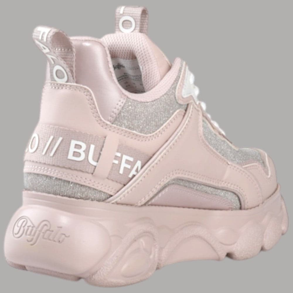 Sneakers Buffalo CLD Chai platform con inserti glitter rosa - 3