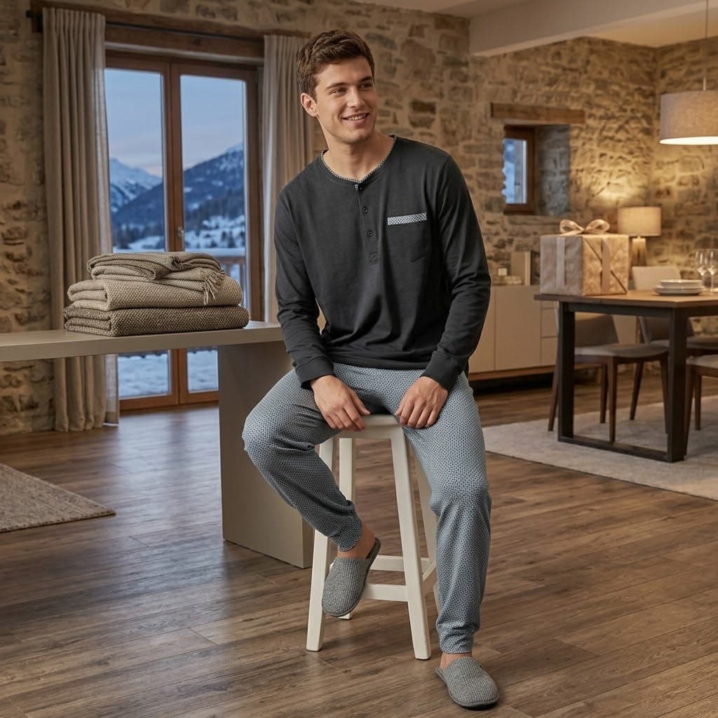 Pigiama Uomo Karel SK1206PLU in Caldo Cotone - 2