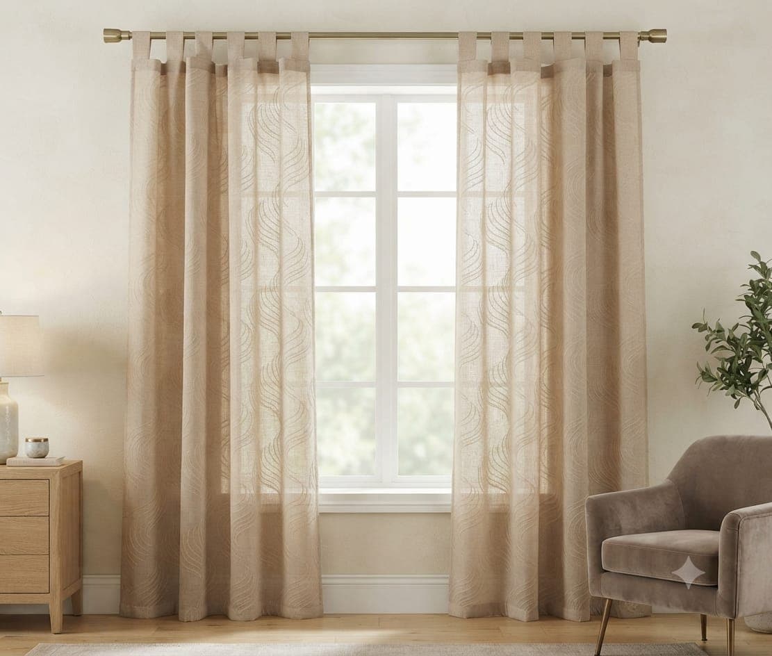 Coppia Tendine Trasparenti Ricamate Preziosa Home 60x150 cm - 2