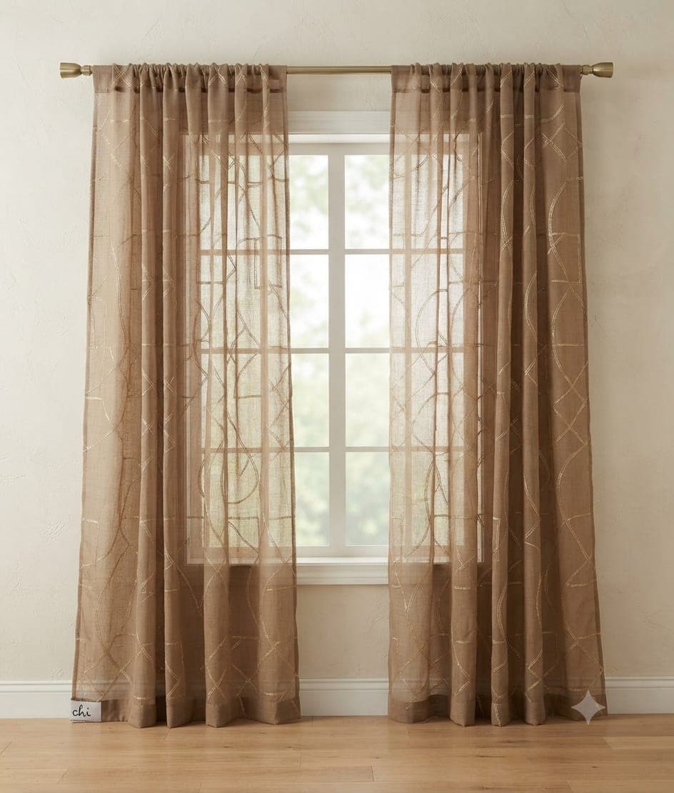 Coppia Tendine Trasparenti Ricamate Preziosa Home 60x240 cm - 2