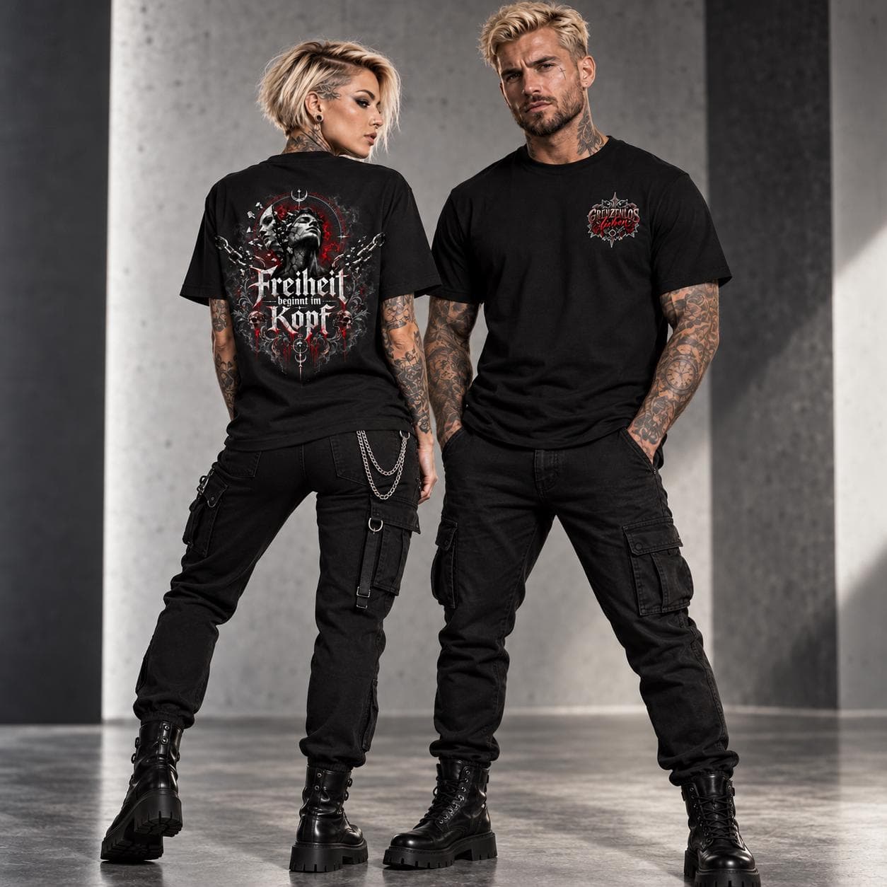 T-shirt Swinger "Freiheit Beginnt im Kopf" per coppie aperte e scambisti unisex - 3