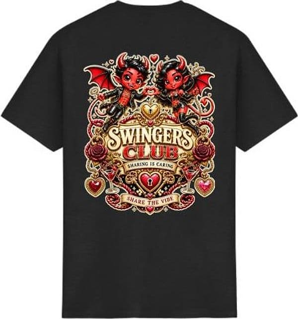 T-shirt Swingers Club unisex per coppie aperte e scambisti - 4