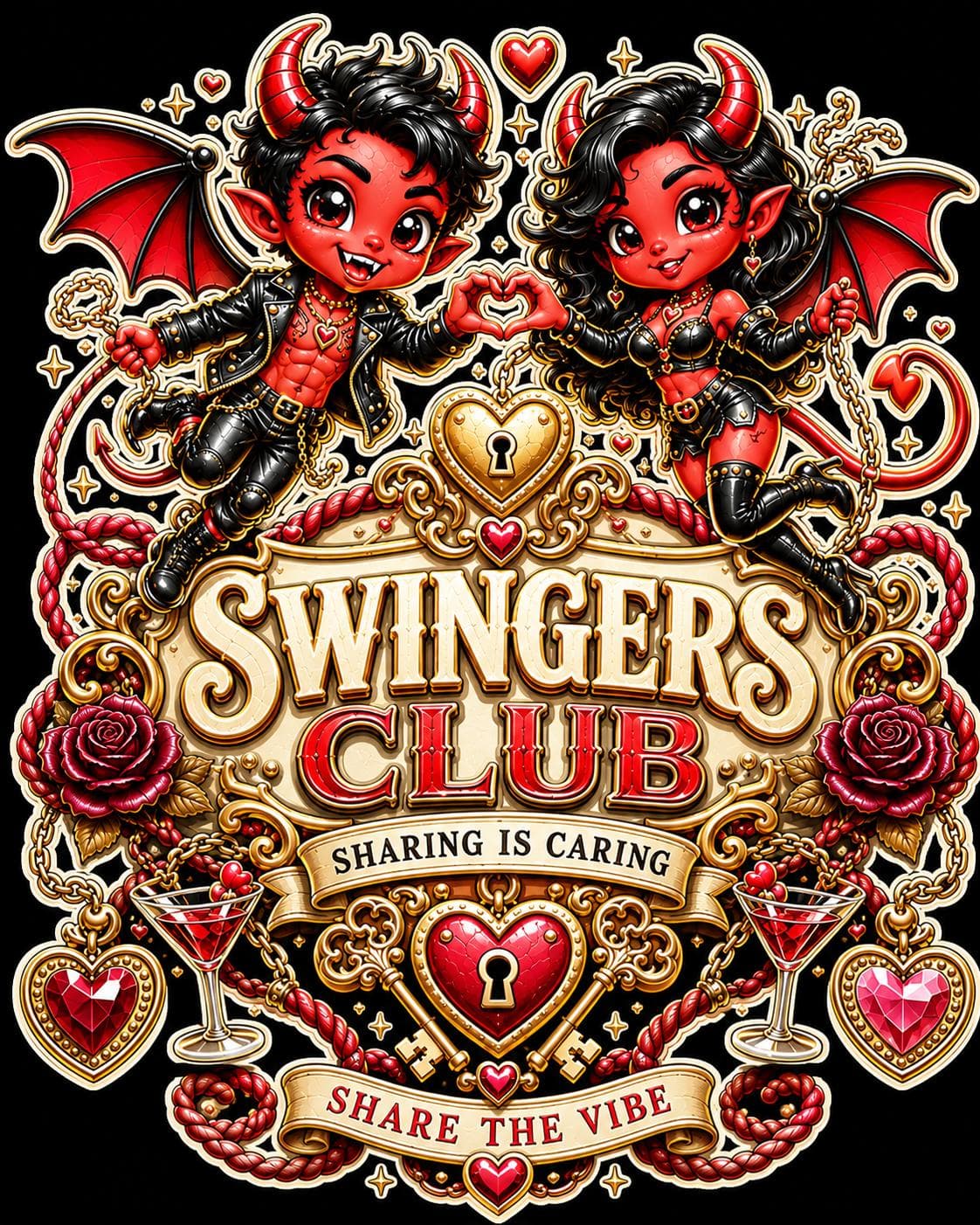 T-shirt Swingers Club unisex per coppie aperte e scambisti - 6