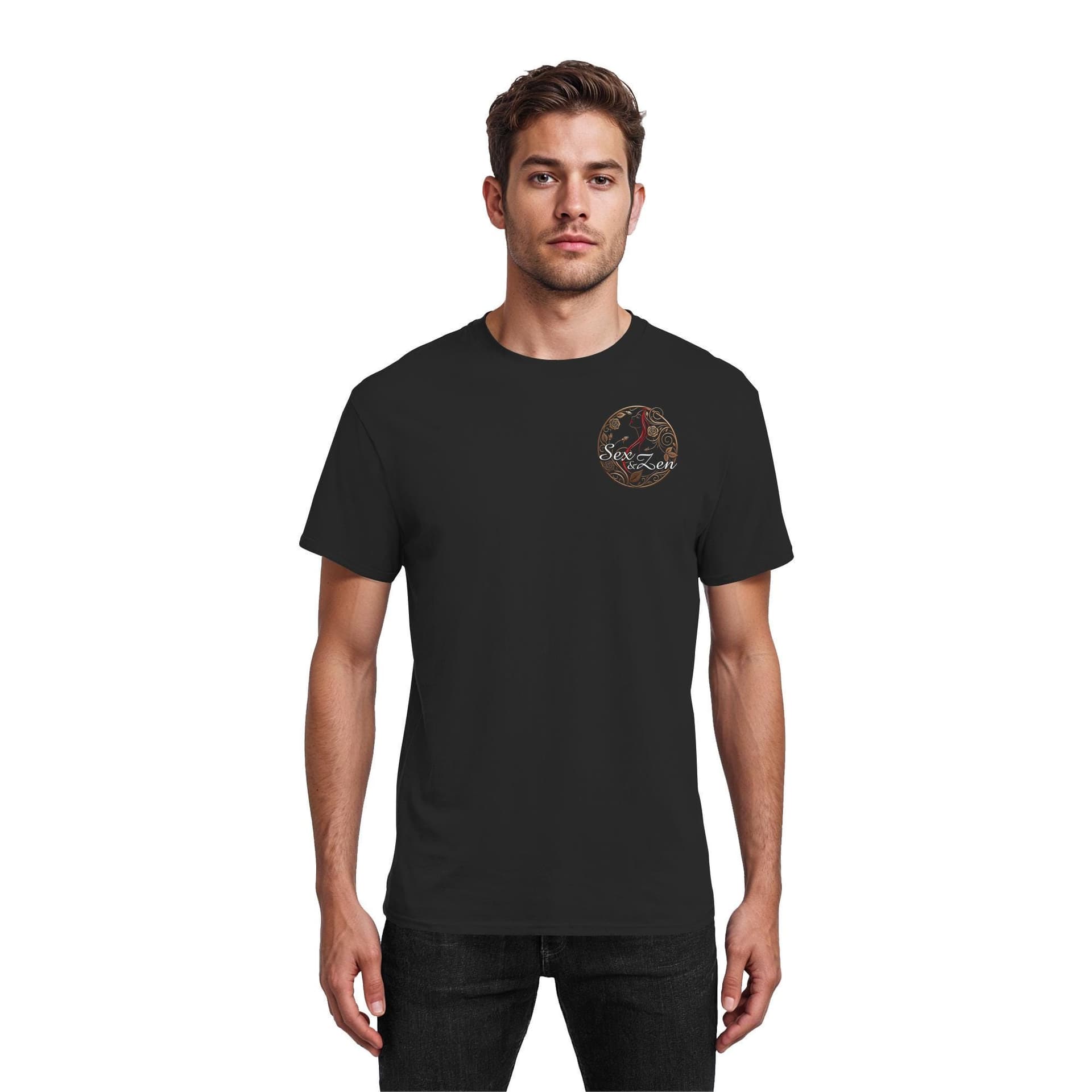T-shirt Sex and Zen uomo BDSM kink bondage stampa fronte retro - 7