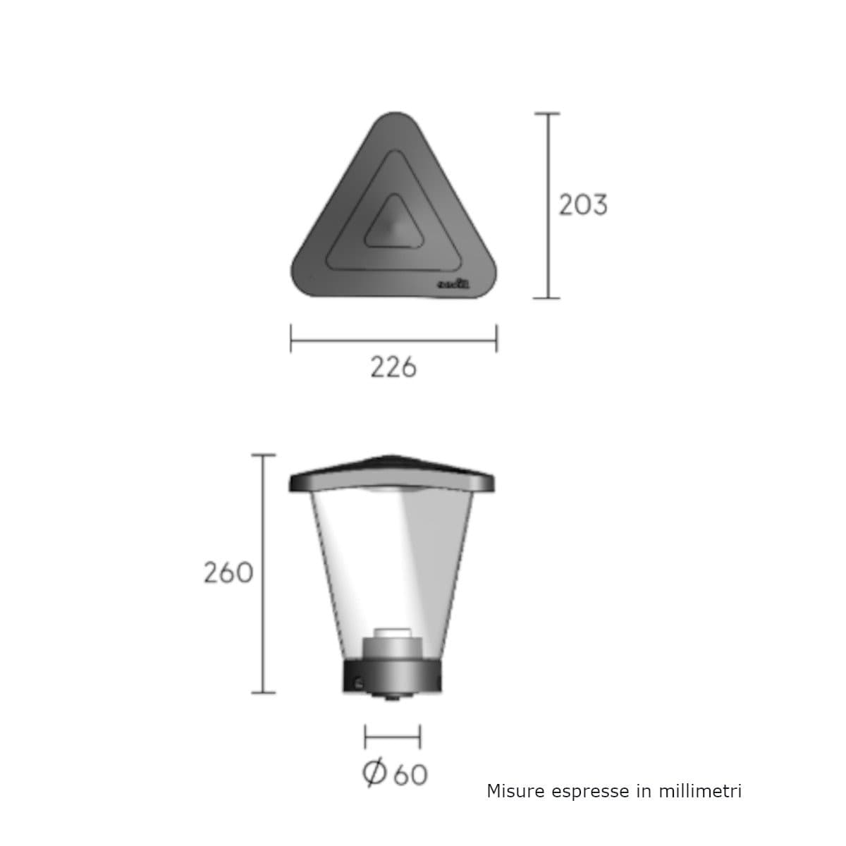 Testa palo Sovil illuminazione LAMBO 152 E27 LED IP65 termoplastico - 7