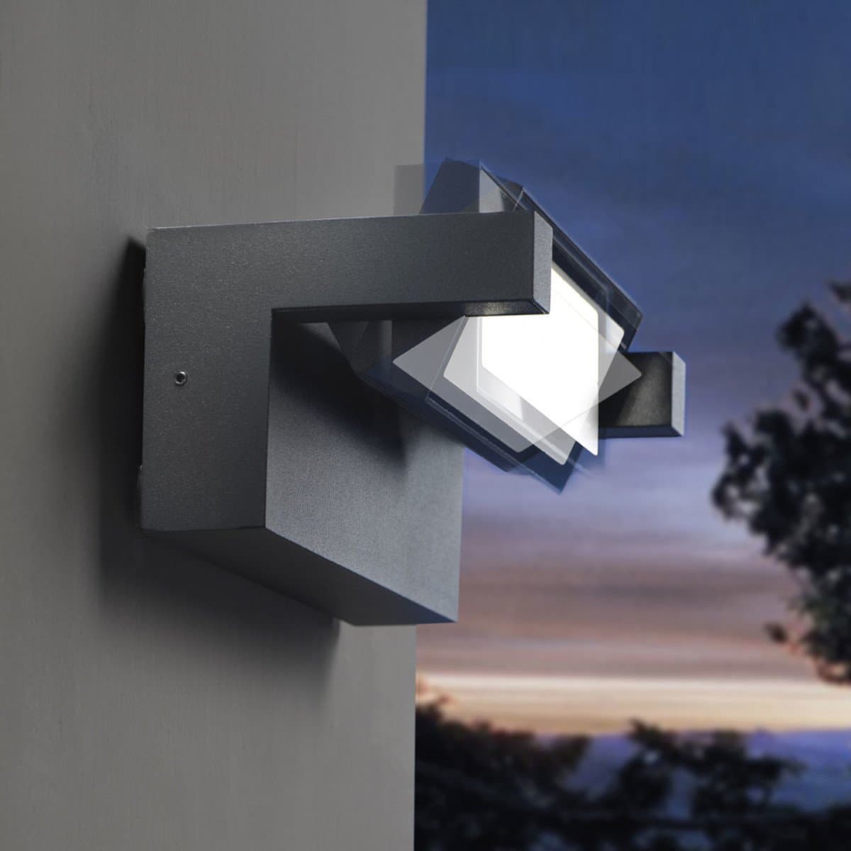 Applique led Promoluce CORNER A36 IP65 CCT orientabile alluminio vetro - 5