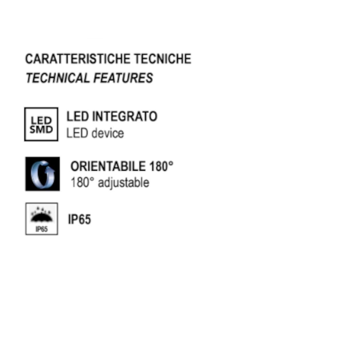 Applique led Promoluce CORNER A36 IP65 CCT orientabile alluminio vetro - 7