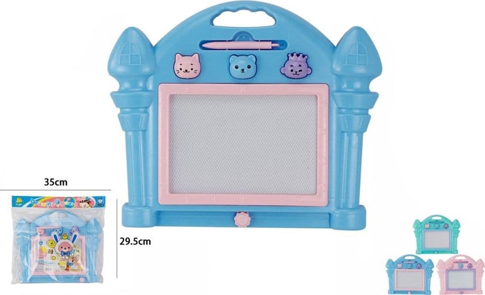 LAVAGNA MAGICA CON PENNA MAGNETICA CANCELLABILE GIOCO PER BAMBINI FORMA CASTELLO 07682 - 2
