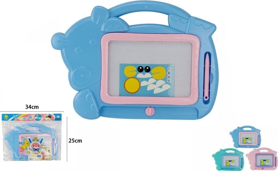 LAVAGNA MAGICA PER BAMBINI CANCELLABILE PENNA MAGNETICA A FORMA DI IPPOPOTAMO GIOCO 07683 - 2