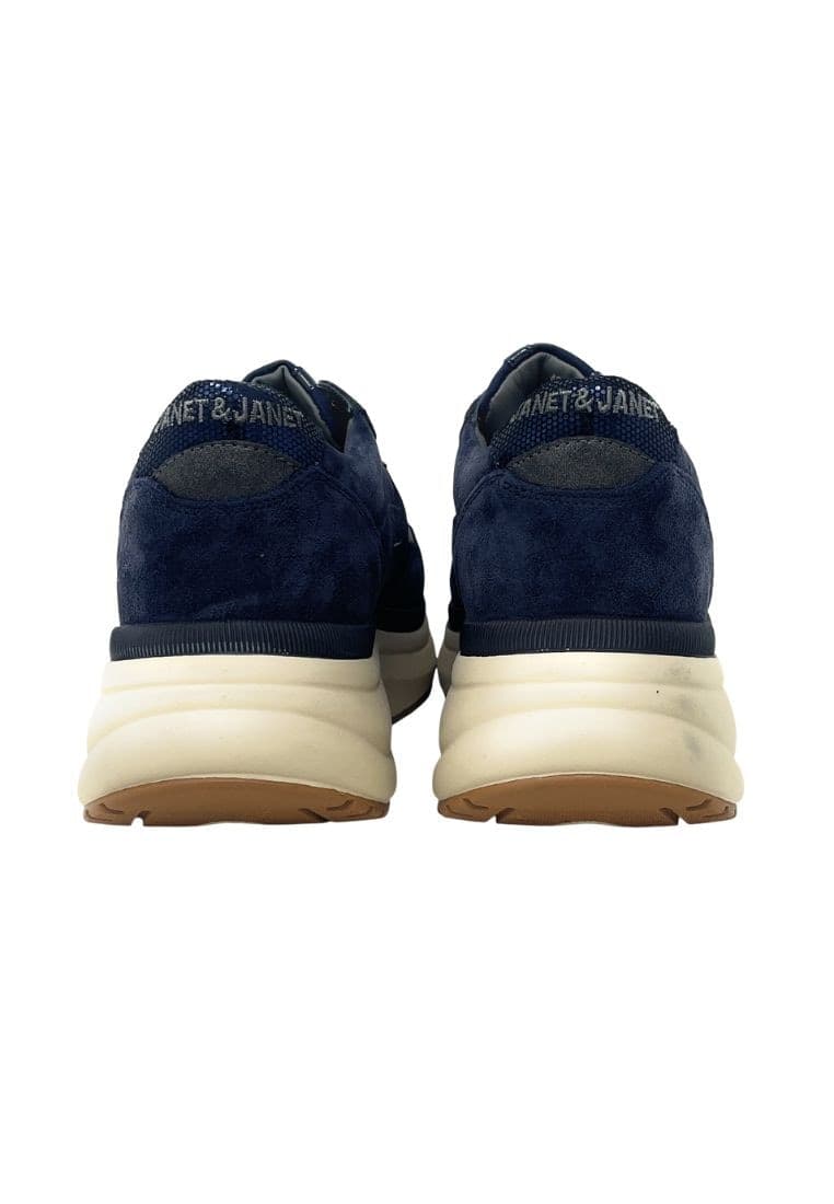 Janet & Janet sneakers in pelle scamosciata blu J-1072 - 4