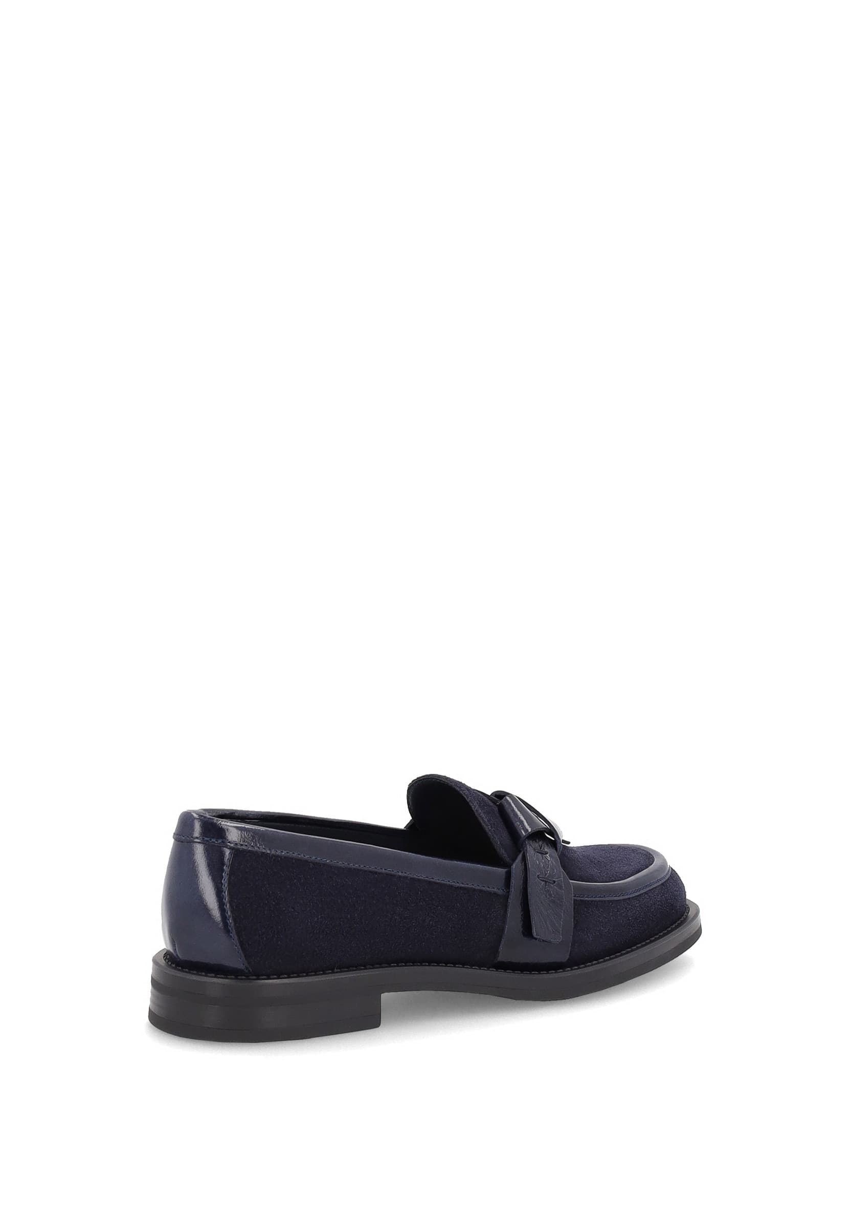 Frau mocassini con cravattina donna in camoscio blu A90C8 - 2