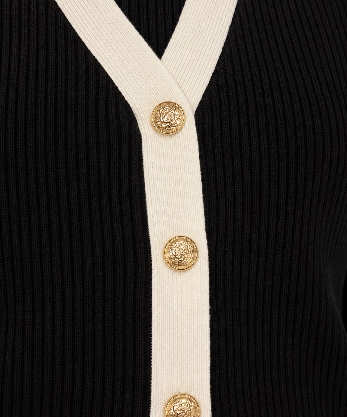 Maglione scollo a v a coste - 2
