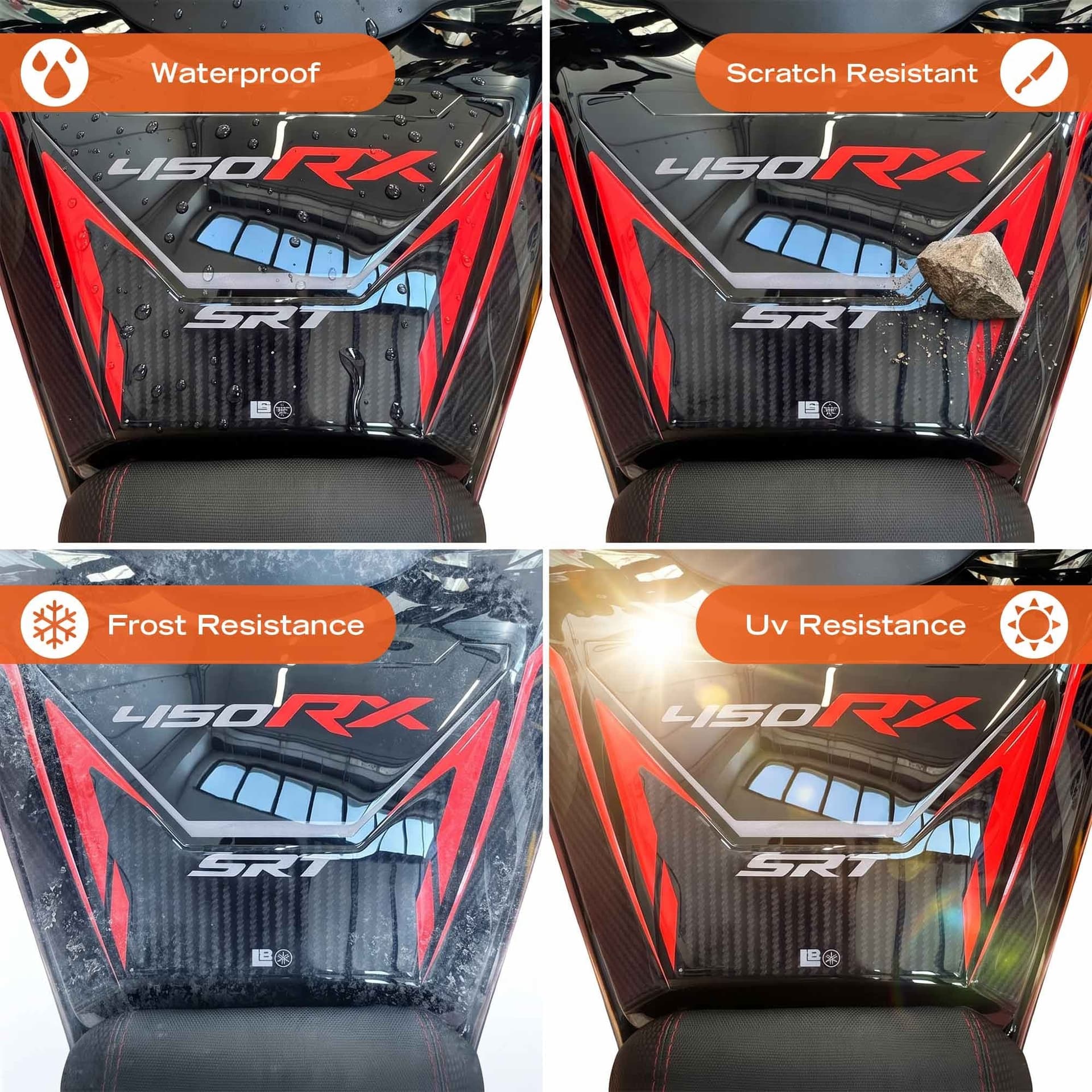 Adesivo 3D Paraserbatoio moto compatibile con QJ Motor SRT 450 RX 2026 - 5