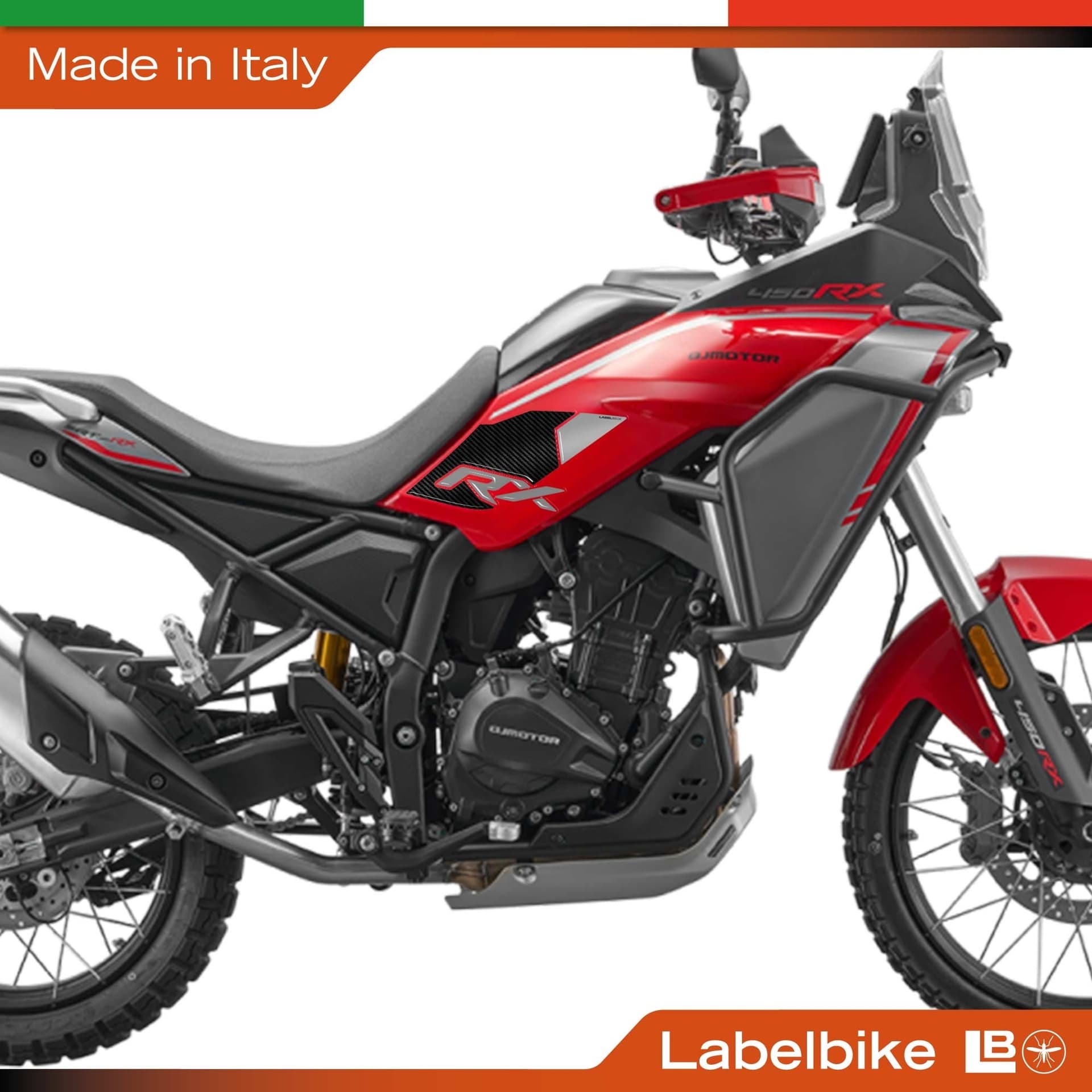 Adesivi 3D Laterali Serbatoio moto compatibile con QJ Motor SRT 450RX 2026 - 3
