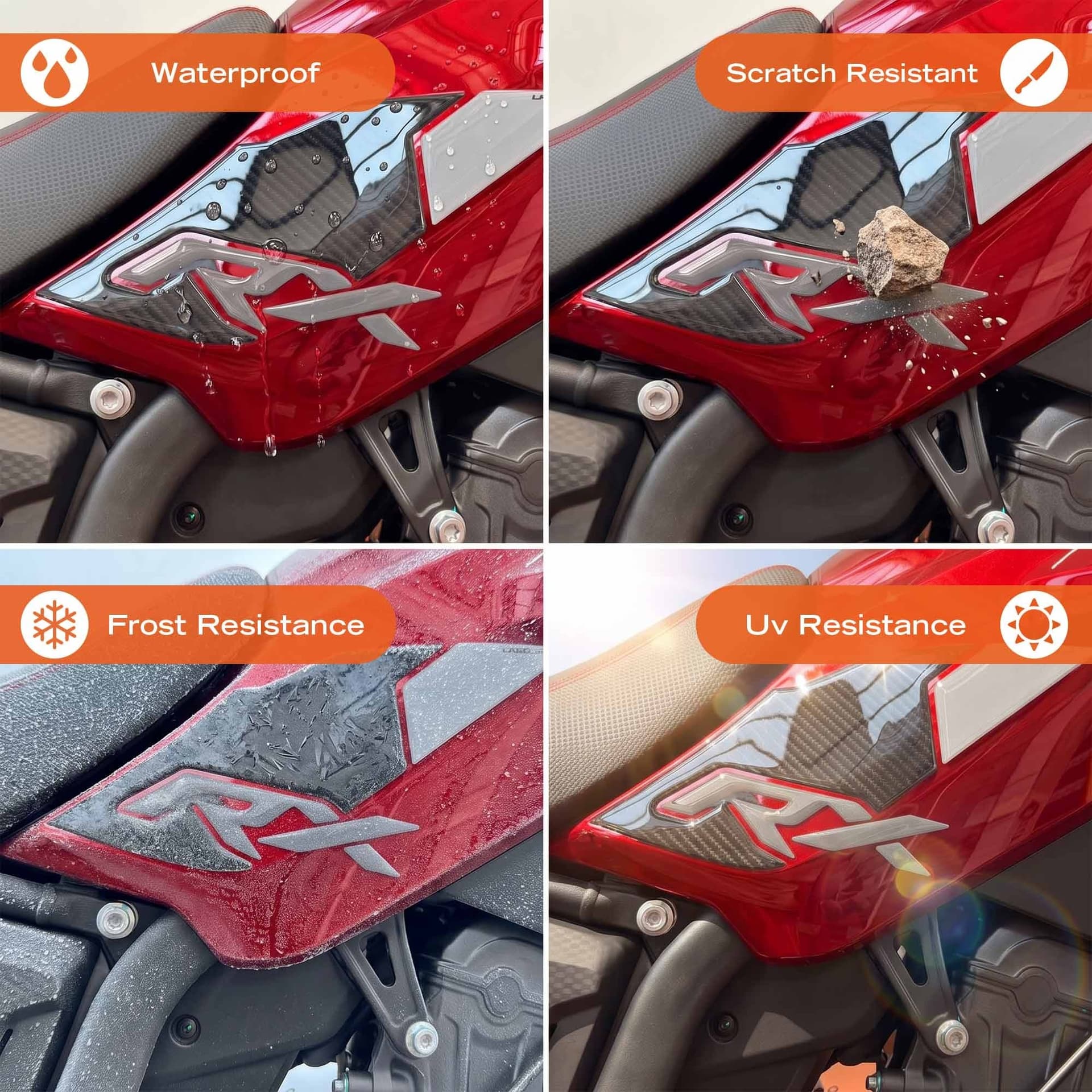 Adesivi 3D Laterali Serbatoio moto compatibile con QJ Motor SRT 450RX 2026 - 4