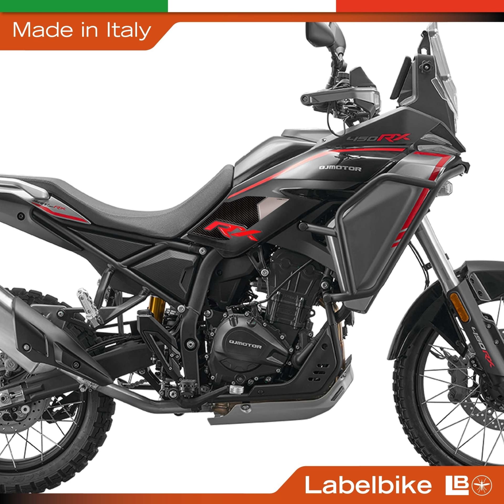 Adesivi 3D Laterali Serbatoio moto compatibile con QJ Motor SRT 450RX 2026 - 9