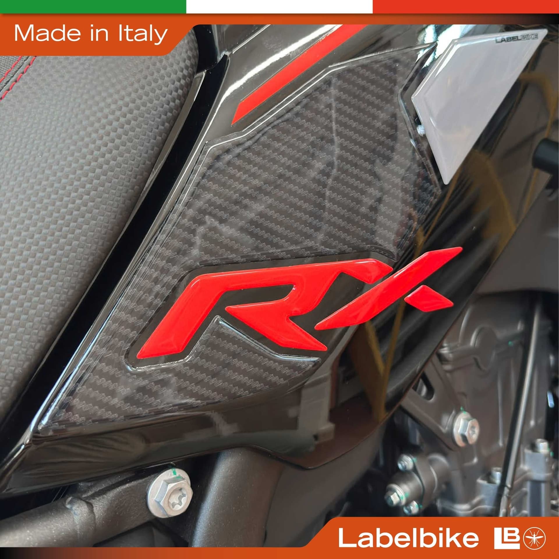 Adesivi 3D Laterali Serbatoio moto compatibile con QJ Motor SRT 450RX 2026 - 10