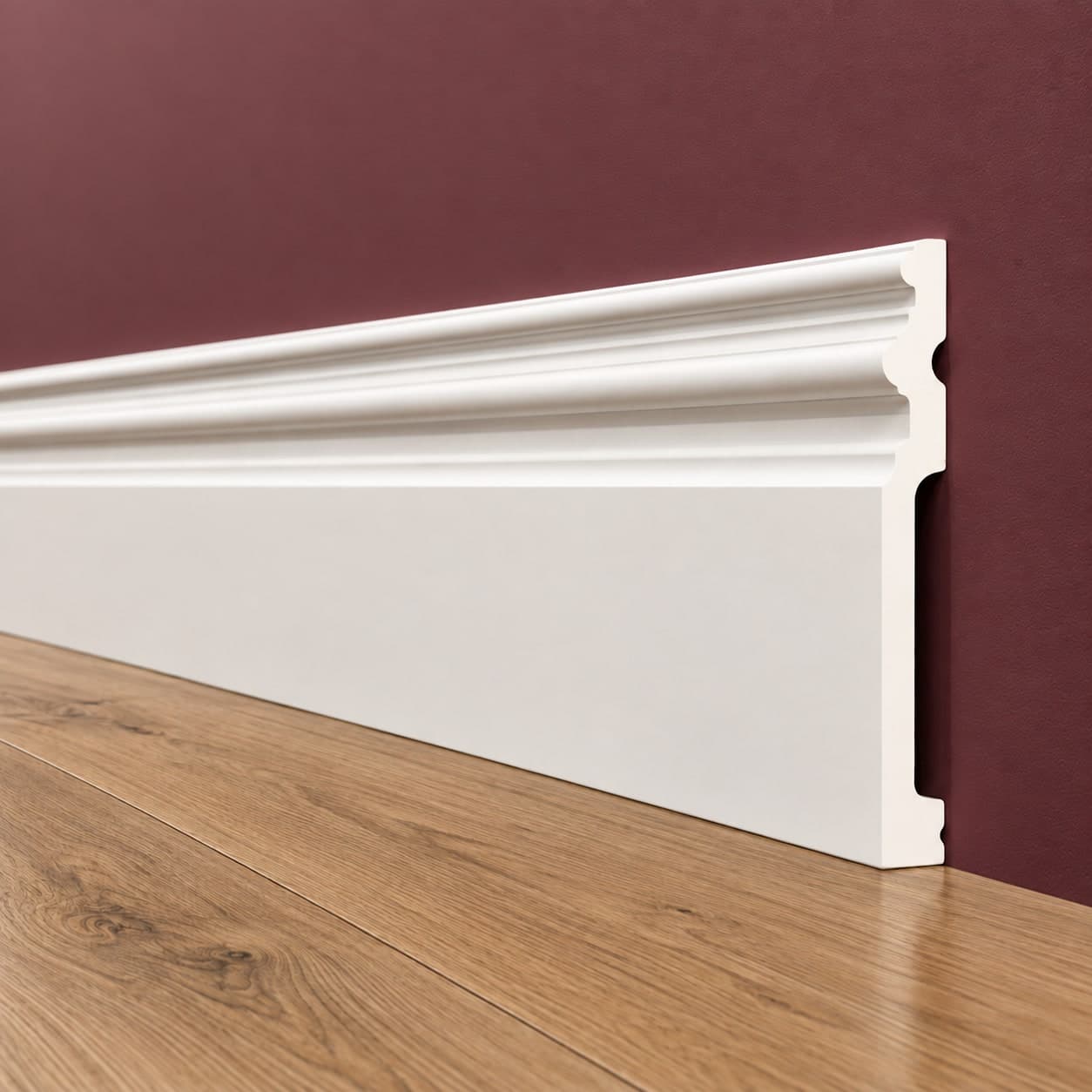 pacco da 112ML di Battiscopa RESISTO in polimeri extracompatti mod. ARISTOCRATICO Bianco mis. 120x15mm - 3