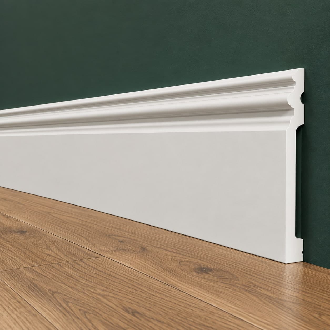 pacco da 100ML di Battiscopa RESISTO in polimeri extracompatti mod. ARISTOCRATICO Bianco mis. 200x15mm - 4