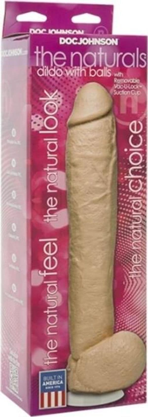 Dildo realistico XXL The Naturals Doc Johnson 30,5 cm con testicoli Vac-U-Lock Ø 5,6 cm - 2